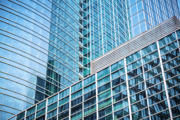 modern glass skyscraper closeup ,abstract texture of office buildings